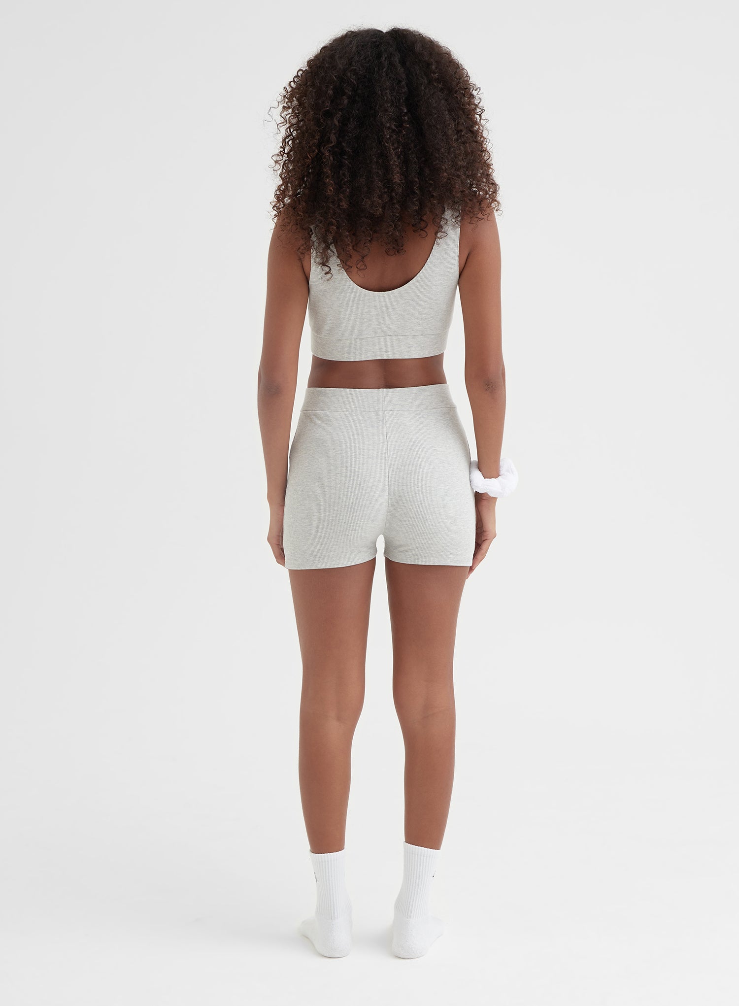 Light Grey Marl Ribbed Bralette